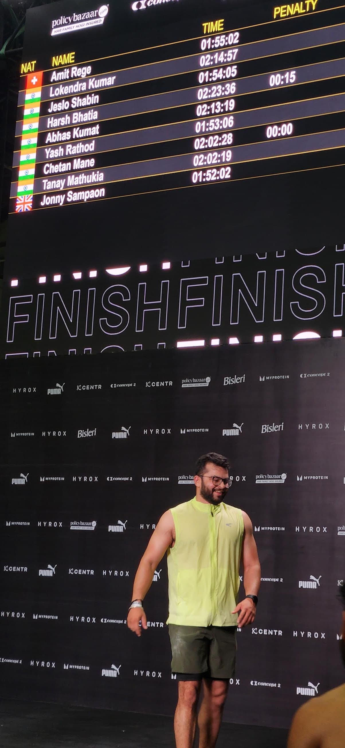 Lokendra at Hyrox finish line